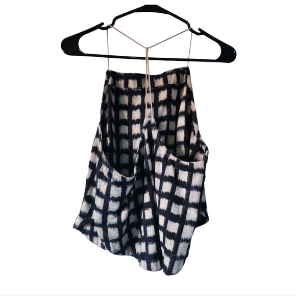 Free people Brown/Black Checkered Tank Top Size Small - Picture 2 of 4